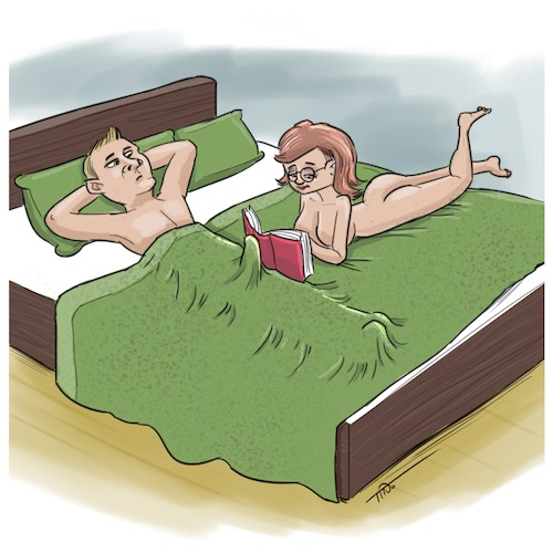 Cartoon: Bookworm (medium) by tinotoons tagged book,erection,cartoon