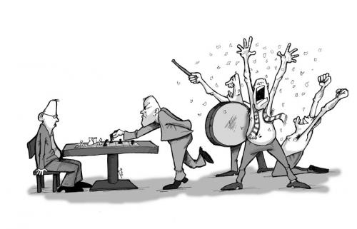 Cartoon: chess (medium) by tinotoons tagged chess,fans,