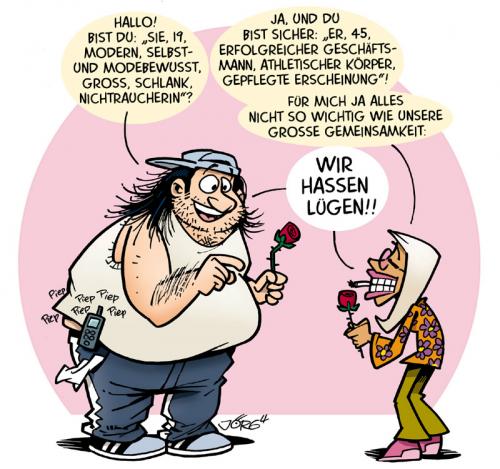 Cartoon: Blind Date (medium) by Comiczeichner tagged lüge,er,sucht,sie,
