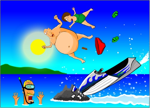 Cartoon: Jet ski (medium) by undertoon tagged jet,ski,undertoon