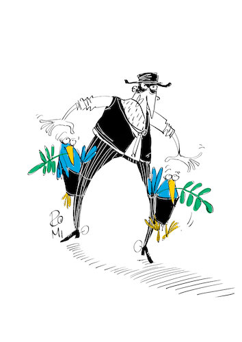 Cartoon: peacemaker (medium) by romi tagged peace,war,politics,cowboy,dove,ambassador