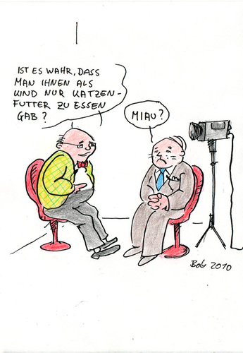 Cartoon: Miau! (medium) by bob tagged katze,tv,talkshow