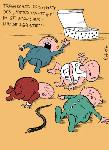 Cartoon: Mitbring-Tag (medium) by bob tagged kinder,kindergarten,schlange