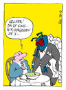 Cartoon: Kellner! (small) by bob tagged kellner,ober,gast,restaurant,essen,suppe,fliege