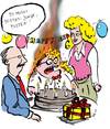 Cartoon: Pusten (small) by bob tagged geburtstag,geburtstagskuchen,torte,kerzen,brennt,flammen,feuer,pusten,bob,hack