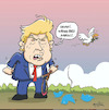 Cartoon: Trump and birds (small) by ugurgunel tagged trump,piece,piecemaker,bird,twitter,scialmedia,donaldtrump,war,biden