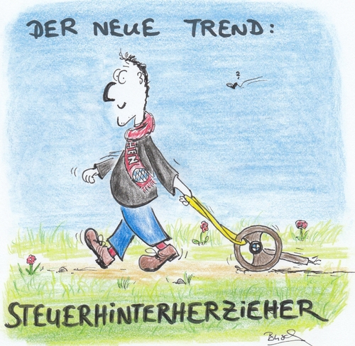 Cartoon: Steuerhinterherzieher (medium) by Busch Cartoons tagged steuer,finanzen,betrug,hoenes,bayern,gericht,urteil