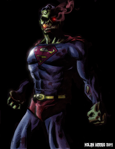 Cartoon: Zombie Superman (medium) by nolanium tagged zombie,superman,dc,comics,the,man,of,steel,nolan,harris,nolanium