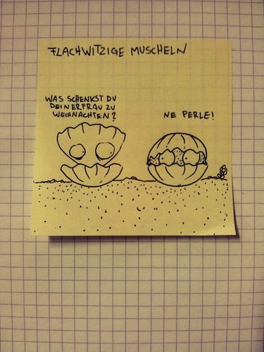 Cartoon: Flachwitzmuscheln (medium) by Post its of death tagged muscheln