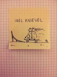 Cartoon: Igel Knievel (medium) by Post its of death tagged igel