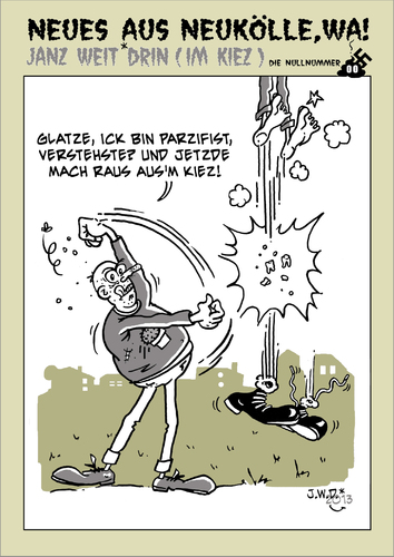 Cartoon: Nazifreier Kiez (medium) by JWD tagged fascho,rechts,npd,nazi,antifa,berlin,kiez,neukölln,nazis,raus,demo