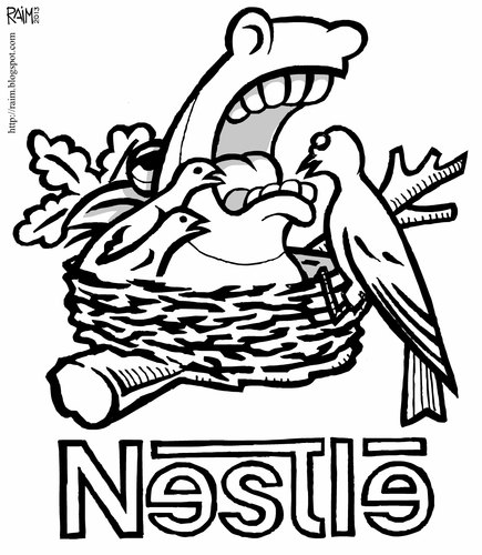 Cartoon: nestle (medium) by raim tagged nestle,horse