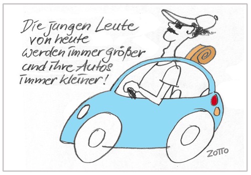 Cartoon: Little car (medium) by Zotto tagged parkraumnot,verkehrschaos