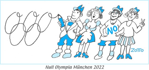 Cartoon: Null Olympia München 2022 (medium) by Zotto tagged massentourismus,kosten,umwelt