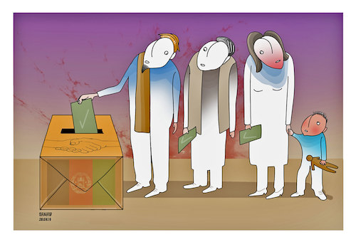 Cartoon: Afghan Election! (medium) by Shahid Atiq tagged afganistan