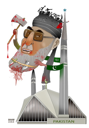 Cartoon: Butcher of Kabul ! (medium) by Shahid Atiq tagged afghanistan