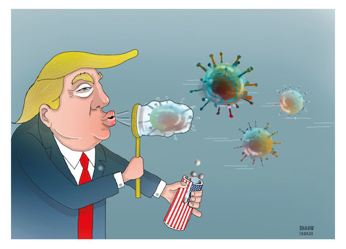 Cartoon: CoronaTrump ! (medium) by Shahid Atiq tagged world
