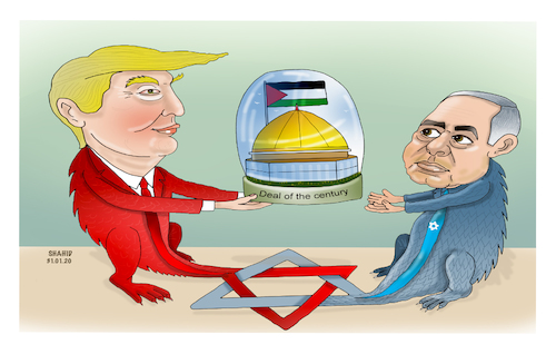 Cartoon: Deal of the Century ! (medium) by Shahid Atiq tagged palestine