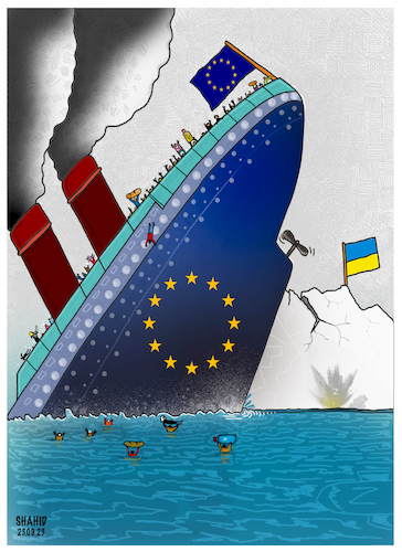 Cartoon: EU TITANIC ! (medium) by Shahid Atiq tagged europ