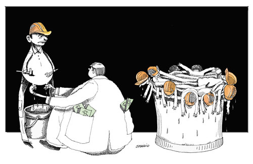 Cartoon: Exploitation (medium) by Shahid Atiq tagged afghanistan,kabul,syria,iran,switzerland,schweiz,usa,france,football,safi,cartooneu,uk,safe,atiq,fara,shahid,nice,caricatue,cartoon,on,entry