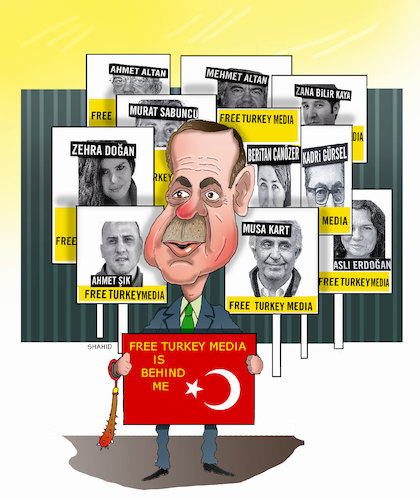 Cartoon: FREE TURKEY MEDIA ! (medium) by Shahid Atiq tagged afghanistan,helmand,kabul,attack