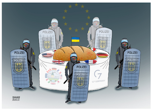 Cartoon: G7 (medium) by Shahid Atiq tagged world