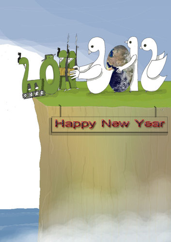 Cartoon: Happy New Year! (medium) by Shahid Atiq tagged 0146