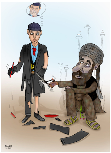 Cartoon: Human Rights ! (medium) by Shahid Atiq tagged afghanistan