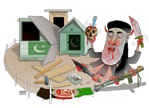 Cartoon: Kabul butcher! (medium) by Shahid Atiq tagged afghanistan