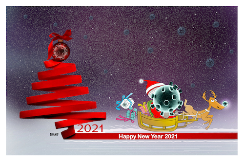 Cartoon: Merry Christmas and Happy ... (medium) by Shahid Atiq tagged world