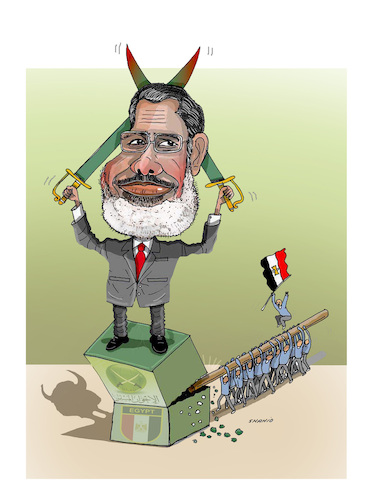 Cartoon: MORSI HAS DIED !? (medium) by Shahid Atiq tagged egypt