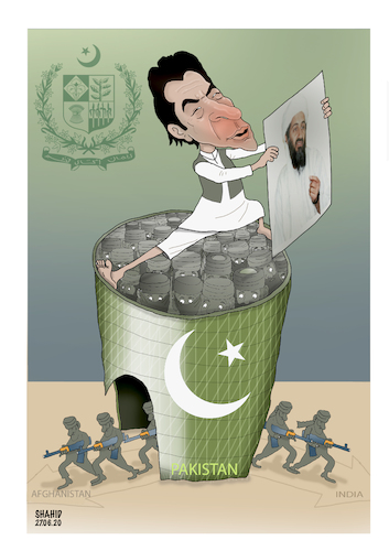 Cartoon: PAK and bin laden ! (medium) by Shahid Atiq tagged afghanistan