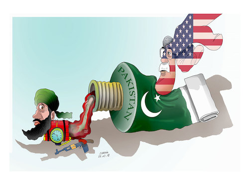 Cartoon: Pakistan and John Bolton ! (medium) by Shahid Atiq tagged afghanistan,balkh,helmand,kabul,london,nangarhar,and,ghor,attack