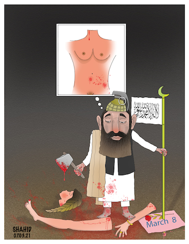 Cartoon: point of view of Islamic extremi (medium) by Shahid Atiq tagged afghanistan,of
