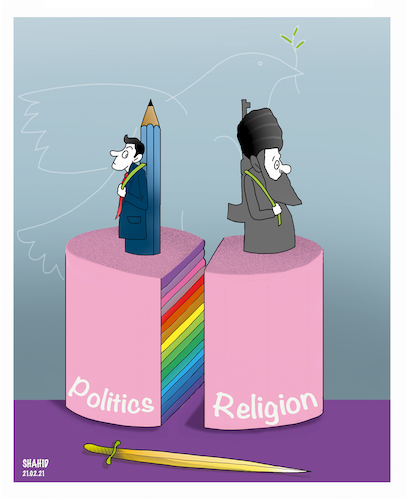 Cartoon: Religion and Politics  ! (medium) by Shahid Atiq tagged afghanistan