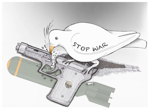 Cartoon: Stop War!!! (medium) by Shahid Atiq tagged world