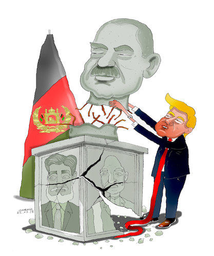 Cartoon: US and Dostum ! (medium) by Shahid Atiq tagged afghanistan,balkh,helmand,kabul,london,nangarhar,attack