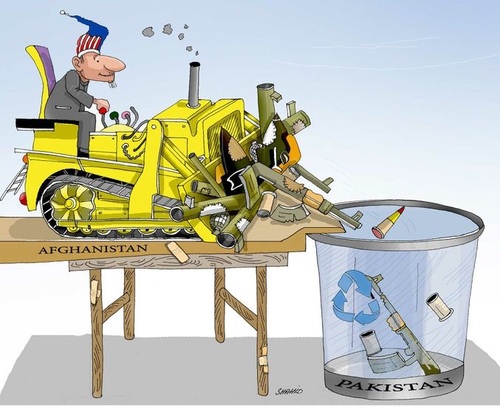 Cartoon: US and Pakistan trash (medium) by Shahid Atiq tagged 0213