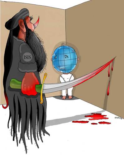 Cartoon: World in danger (medium) by Shahid Atiq tagged afghanistan,kabul,terrorism,taliban