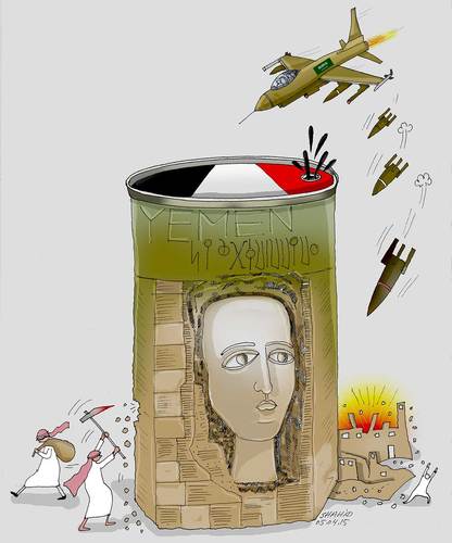 Cartoon: Yemen War (medium) by Shahid Atiq tagged 0203