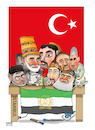 Cartoon: Afghan warlord in Istanbul! (small) by Shahid Atiq tagged afghanistan