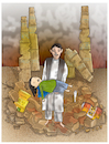 Cartoon: Afghanistan Earthquake! (small) by Shahid Atiq tagged afghanistan