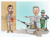 Cartoon: Pre condition for peace negotiat (small) by Shahid Atiq tagged qandahar,attack