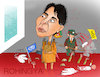 Cartoon: The Muslim world stands behind R (small) by Shahid Atiq tagged afghanistan,balkh,helmand,kabul,london,nangarhar,attack
