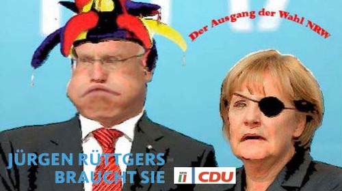 Cartoon: NRW Wahl 2010 (medium) by Paparazzi01 tagged merkel,rüttgers