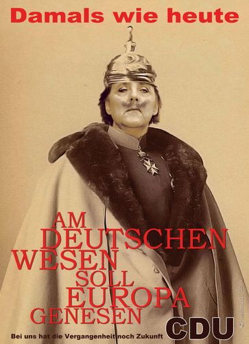 Cartoon: Am deutschen Wesen (medium) by heschmand tagged kaiserwilhelm,deutscherimperialismus,europa,cdu,merkel