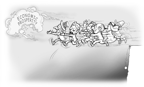 Cartoon: mirage (medium) by gonopolsky tagged prosperity,humanity