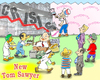 Cartoon: New Tom Sawyer (small) by gonopolsky tagged crisis,recession,banks,cunning,prosperity
