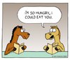 Cartoon: ...could eat a horse! (small) by sardonic salad tagged horse,cartoon,comic,eating,sardonic,salad