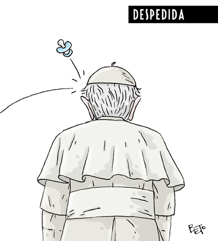 Cartoon: farewell (medium) by beto cartuns tagged xvi,bento,papa,vaticano